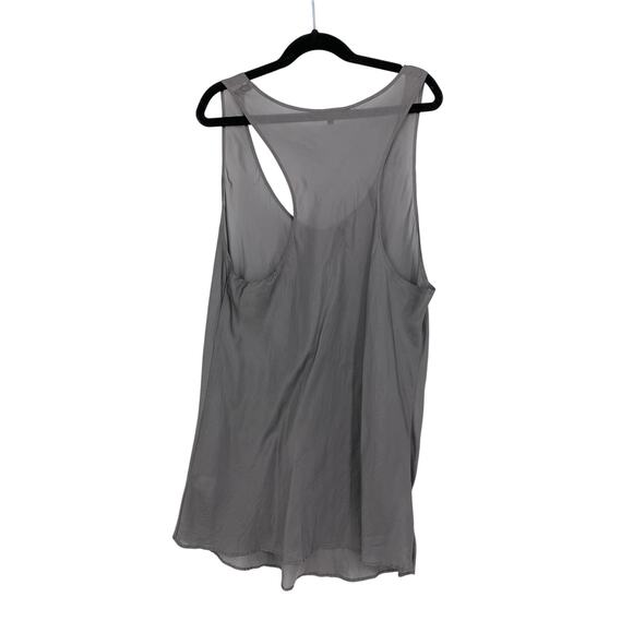 Beautiful People Silk Racerback Tank Top Womens Size Large Dark Gray Scoop Neck - Picture 5 of 5